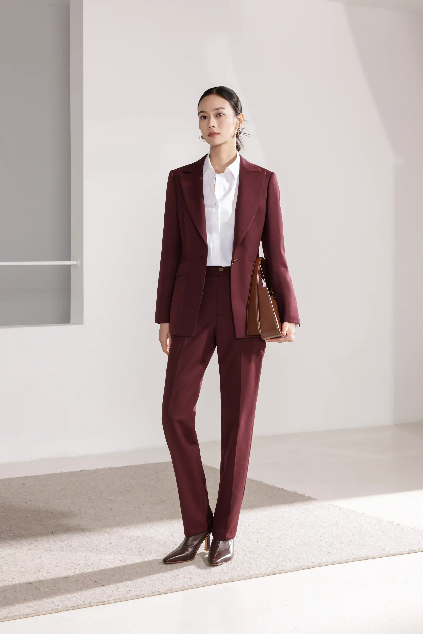 Blazer Elegante Slim Fit Per Donna, Maniche Lunghe, Due Tasche Laterali, Tinta Unita, Per Ufficio E Lavoro